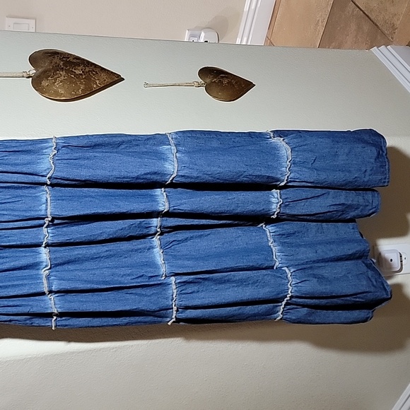 Indigo & Lace Plus Size Distressed Denim Tiered Cap Sleeve Dress size 1X - Picture 3 of 13